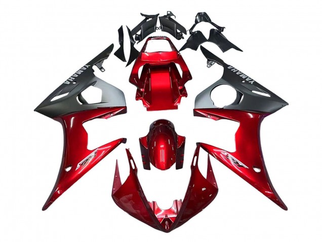 Migliori Kit Carena Moto Yamaha YZF 600 R6 2005 - Rosso Nero Opaco