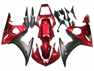 Migliori Carena Moto Yamaha YZF 600 R6 2005 - Rosso Nero Opaco