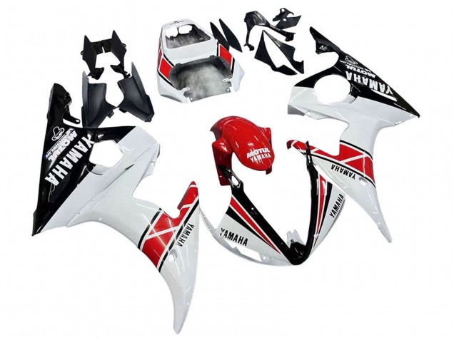 Migliori Carena Moto Yamaha YZF 600 R6 2005 - Bianco Nero Rosso Motul