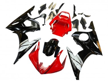 Migliori Carena Moto Yamaha YZF 600 R6 2005 - Rosso Bianco Nero Lucido