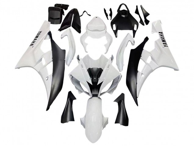 Migliori Carena Moto Yamaha YZF 600 R6 2006-2007 - Bianco Nero Opaco