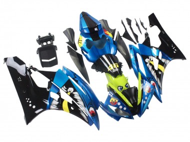 Migliori Carena Moto Yamaha YZF 600 R6 2006-2007 - Blu Neon Verde Nero Squalo