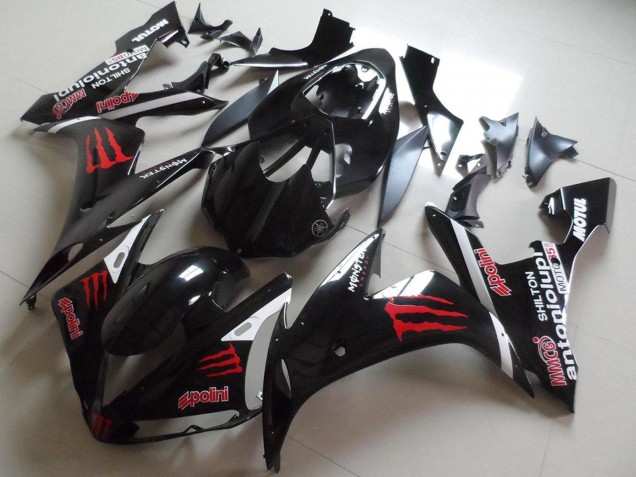 Migliori Carena Moto Yamaha YZF R1 2004-2006 - Nero Lucido Rosso Mostro