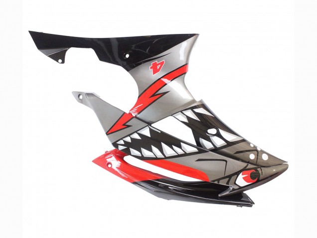 Migliori Carena Moto Yamaha YZF 600 R6 2008-2016 - Argento Nero Rosso Squalo 4