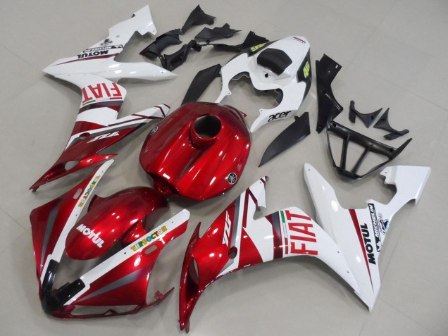 Migliori Carena Moto Yamaha YZF R1 2004-2006 - Bianco Rosso Fiat Motul