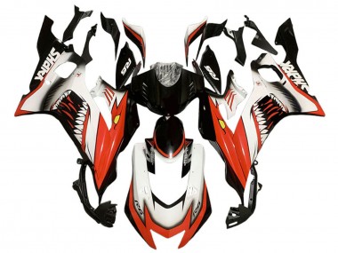 Migliori Carena Moto Yamaha YZF 600 R6 2017-2023 - Bianco Rosso Nero Squalo