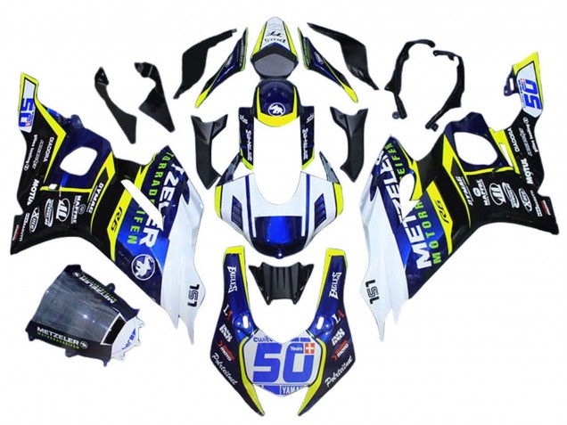Migliori Carena Moto Yamaha YZF 600 R6 2017-2023 - Bianco Giallo Blu