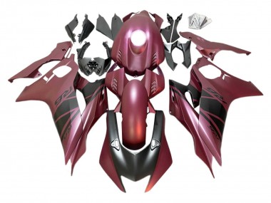 Migliori Carena Moto Yamaha YZF 600 R6 2017-2023 - Rosso Bordeaux Nero Opaco