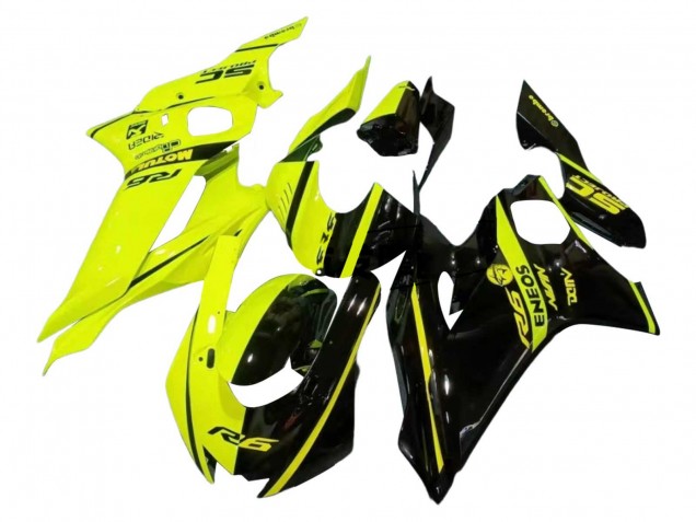 Migliori Carena Moto Yamaha YZF 600 R6 2017-2023 - Neon Giallo Nero Lucido Diviso