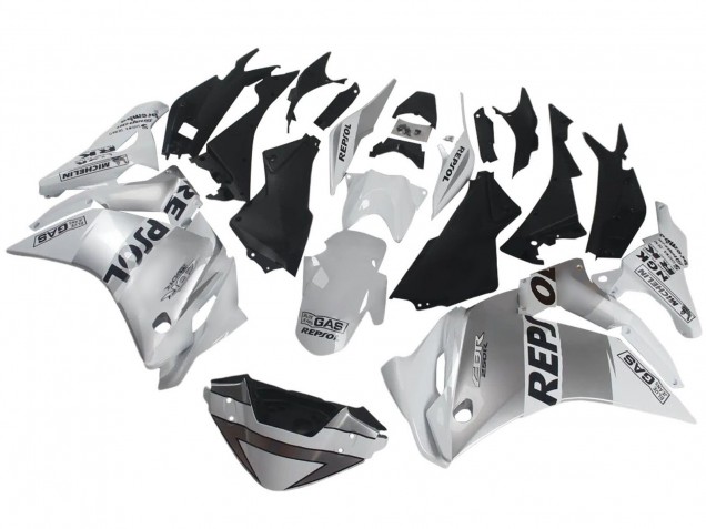 Migliori Carena Moto Honda CBR250RR 2011-2015 - Argento Bianco Nero Repsol