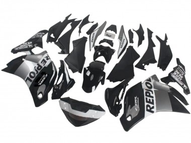 Migliori Carena Moto Honda CBR250RR 2011-2015 - Argento Bianco Nero Lucido Repsol