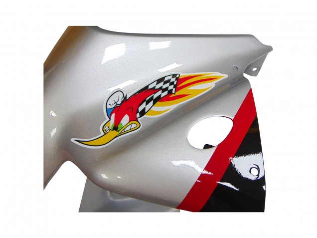 Migliori Carena Moto Honda VTR1000 2000-2006 - Argento Rosso Nero Banda Corsa