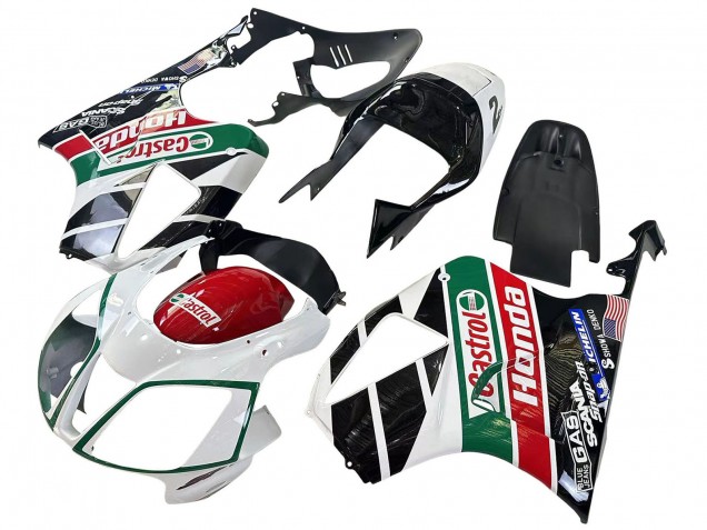 Migliori Carena Moto Honda VTR1000 2000-2006 - Bianco Rosso Verde Nero Lucido Castrol