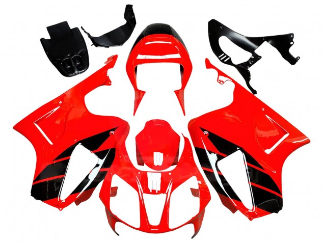 Migliori Carena Moto Honda VTR1000 2000-2006 - Rosso Nero Lucido Banda