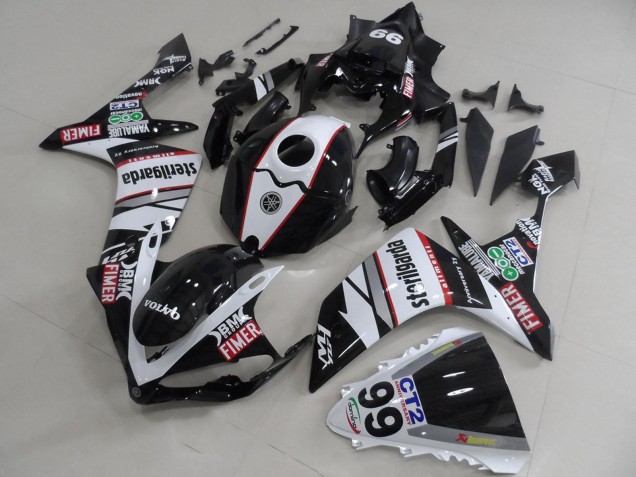 Migliori Carena Moto Yamaha YZF R1 2007-2008 - Bianco Nero Rosso Volvo Fimer Sterilgarda