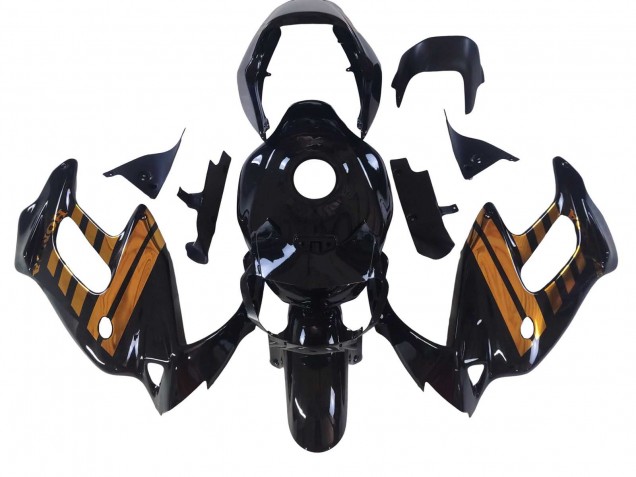 Migliori Carena Moto Honda VTR1000F 1997-2005 - Nero Lucido Oro