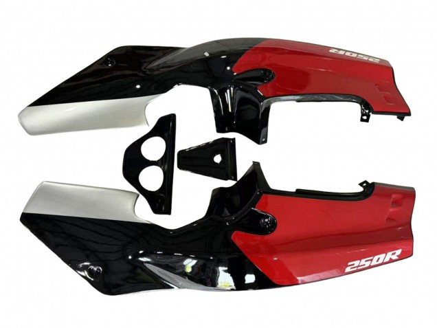 Migliori Carena Moto Honda NSR250R 1988-1989 - Argento Rosso Nero Lucido