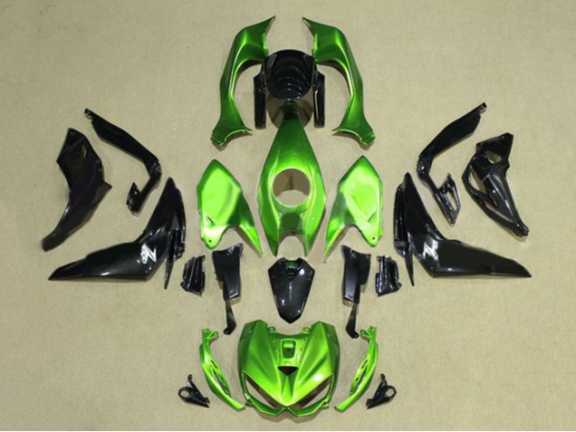Migliori Carena Moto Kawasaki Z1000 2014-2019 - Verde Nero Lucido