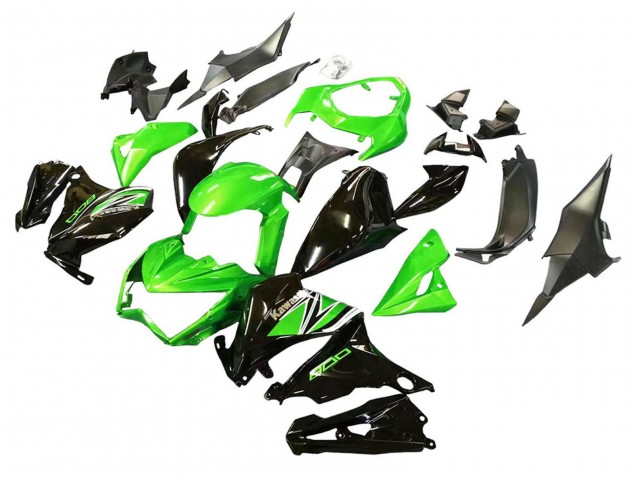 Migliori Carena Moto Kawasaki Z800 2013-2018 - Verde Nero Lucido