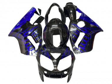 Migliori Carena Moto Kawasaki ZX12R 2000-2001 - Nero Lucido Blu Fiamma