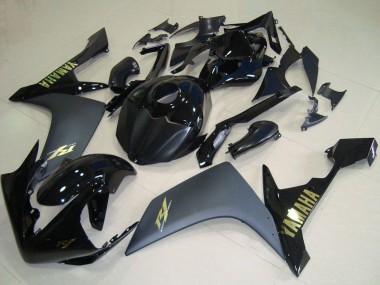 Migliori Carena Moto Yamaha YZF R1 2007-2008 - Nero Lucido Nero Opaco Oro
