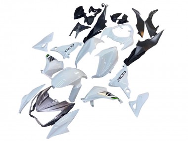Migliori Carena Moto Kawasaki Z800 2013-2018 - Bianco Verde Argento Nero