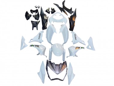 Migliori Carena Moto Kawasaki Z800 2013-2018 - Bianco Verde Argento Nero