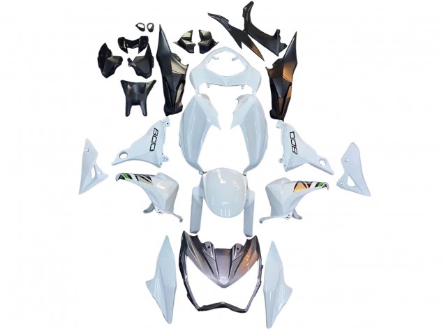Migliori Carena Moto Kawasaki Z800 2013-2018 - Bianco Verde Argento Nero