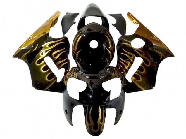 Migliori Carena Moto Kawasaki ZX12R 2000-2001 - Nero Lucido Oro Fiamma