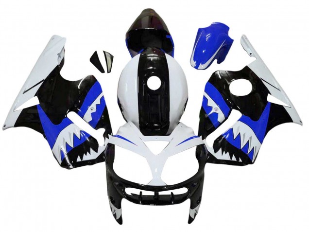 Migliori Carena Moto Kawasaki ZX12R 2002-2006 - Bianco Blu Nero Squalo