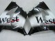 Migliori Carena Moto Kawasaki ZX9R 2000-2001 - Nero Lucido Bianco West