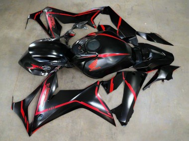 Migliori Carena Moto Honda CBR650R 2019-2020 - Nero Lucido Rosso Banda