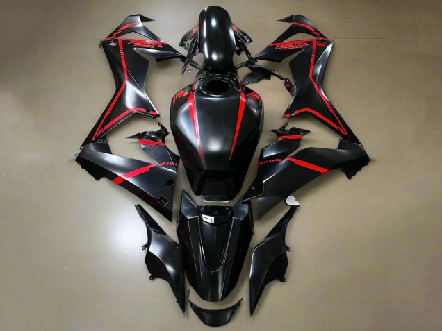 Migliori Carena Moto Honda CBR650R 2019-2020 - Nero Lucido Rosso Banda