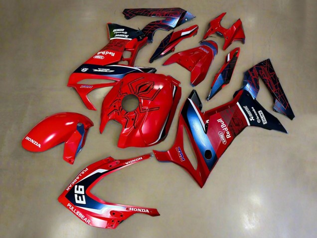 Migliori Carena Moto Honda CBR650R 2019-2020 - Rosso Bianco Blu Scuro HRC Pull&Orso 93