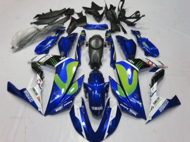 Migliori Carena Moto Yamaha YZF R3/R25 2015-2018 - Blu Bianco Nero Verde Mostro