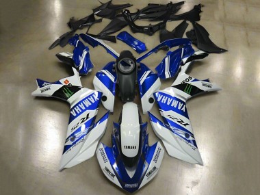 Migliori Carena Moto Yamaha YZF R3/R25 2015-2018 - Bianco Blu Yamalube ENEOS Mostro