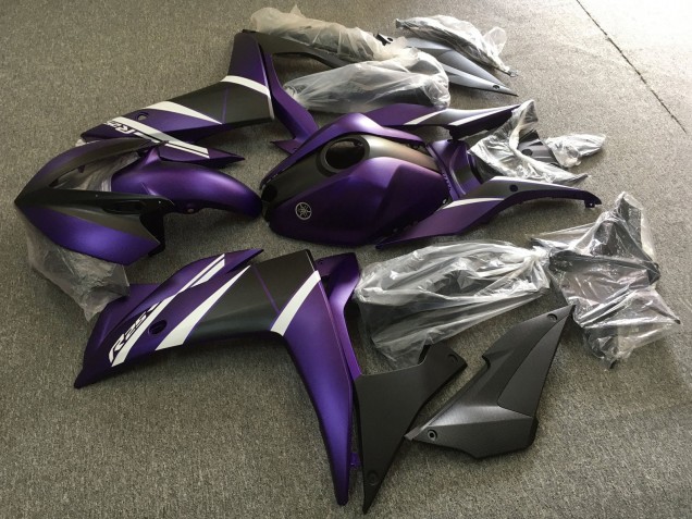 Migliori Carena Moto Yamaha YZF R3/R25 2015-2018 - Bianco Viola Nero Opaco