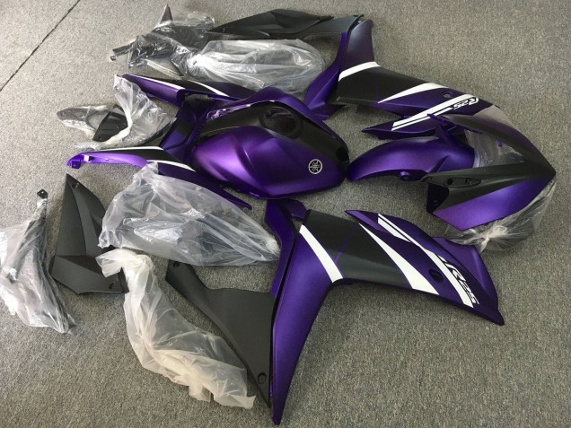 Migliori Carena Moto Yamaha YZF R3/R25 2015-2018 - Bianco Viola Nero Opaco