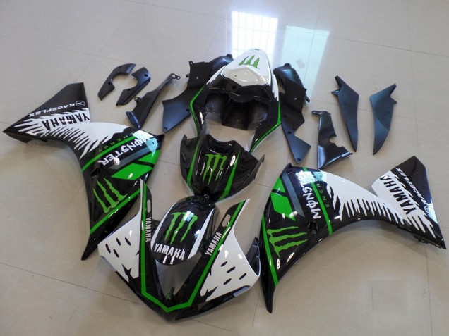 Migliori Carena Moto Yamaha YZF R1 2009-2011 - Bianco Blu Nero Verde Mostro
