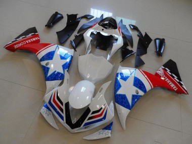 Migliori Carena Moto Yamaha YZF R1 2009-2011 - Bianco Blu Rosso Nero Ducati Stella Stile