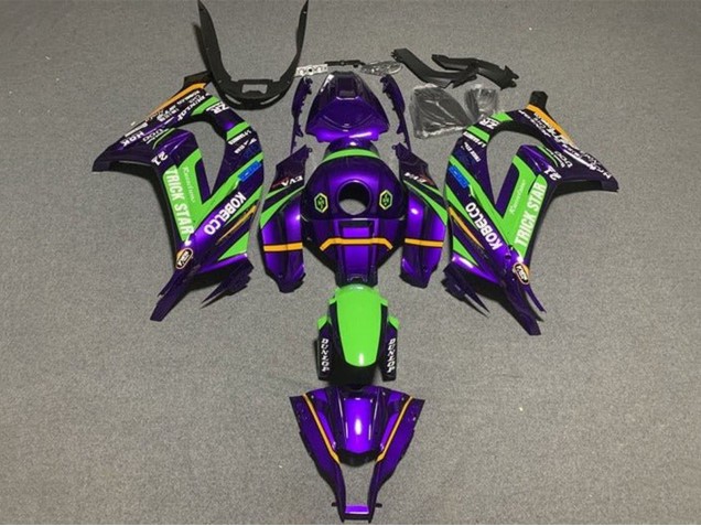 Migliori Carena Moto Kawasaki ZX10R 2016-2020 - Viola Verde Trick Star Kobelco