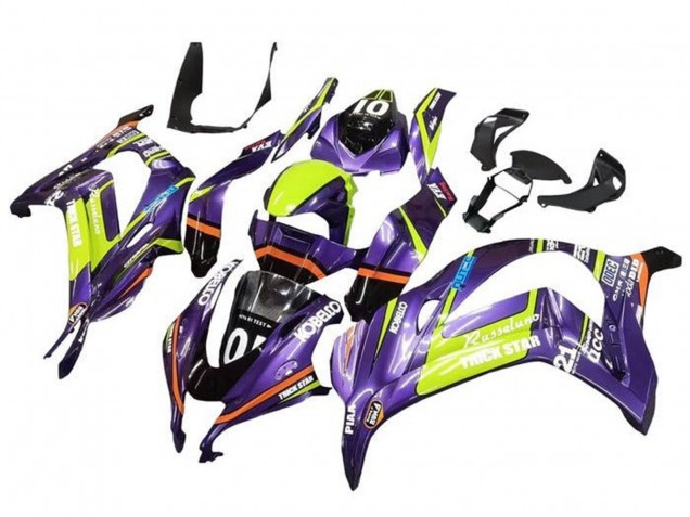 Migliori Carena Moto Kawasaki ZX10R 2016-2020 - Viola Giallo Trick Star Kobelco