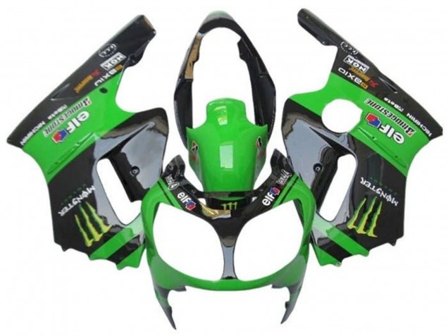 Migliori Carena Moto Kawasaki ZX12R 2000-2001 - Verde Nero Giallo Elf Mostro
