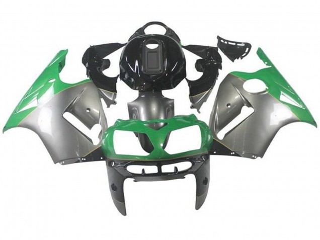 Migliori Carena Moto Kawasaki ZX12R 2000-2001 - Argento Verde Nero