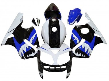 Migliori Carena Moto Kawasaki ZX12R 2000-2001 - Bianco Nero Blu Squalo
