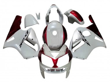 Migliori Carena Moto Kawasaki ZX12R 2000-2001 - Bianco Argento Rosso Nero