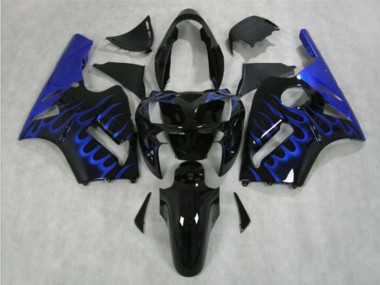 Migliori Carena Moto Kawasaki ZX12R 2002-2006 - Nero Lucido Blu Fiamma