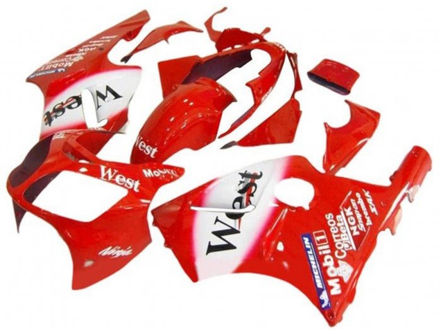 Migliori Carena Moto Kawasaki ZX12R 2002-2006 - Rosso Bianco West