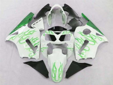 Migliori Carena Moto Kawasaki ZX12R 2002-2006 - Bianco Verde Fiamma