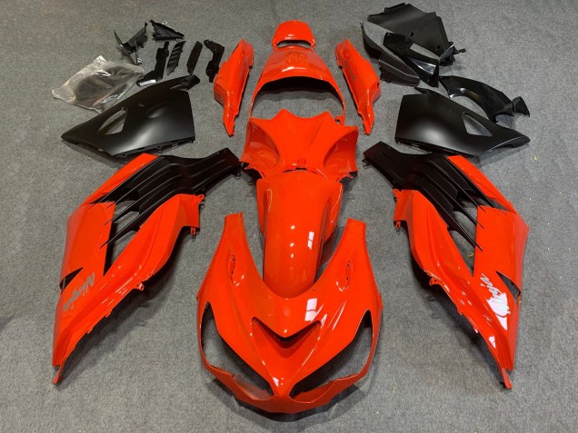 Migliori Carena Moto Kawasaki ZX14R ZZR1400 2006-2011 - Rosso Nero Opaco